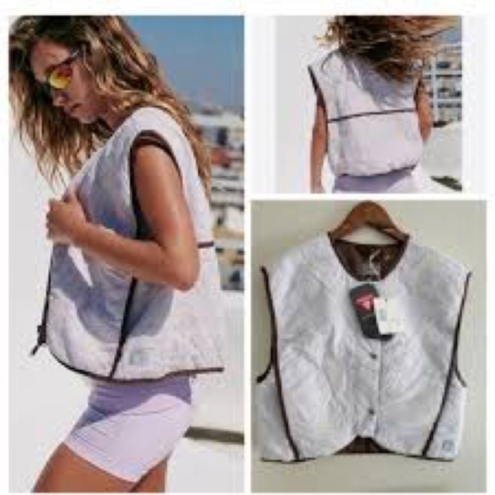 FREE PEOPLE MOVEMENT kacie embroidered quilted vest EUC